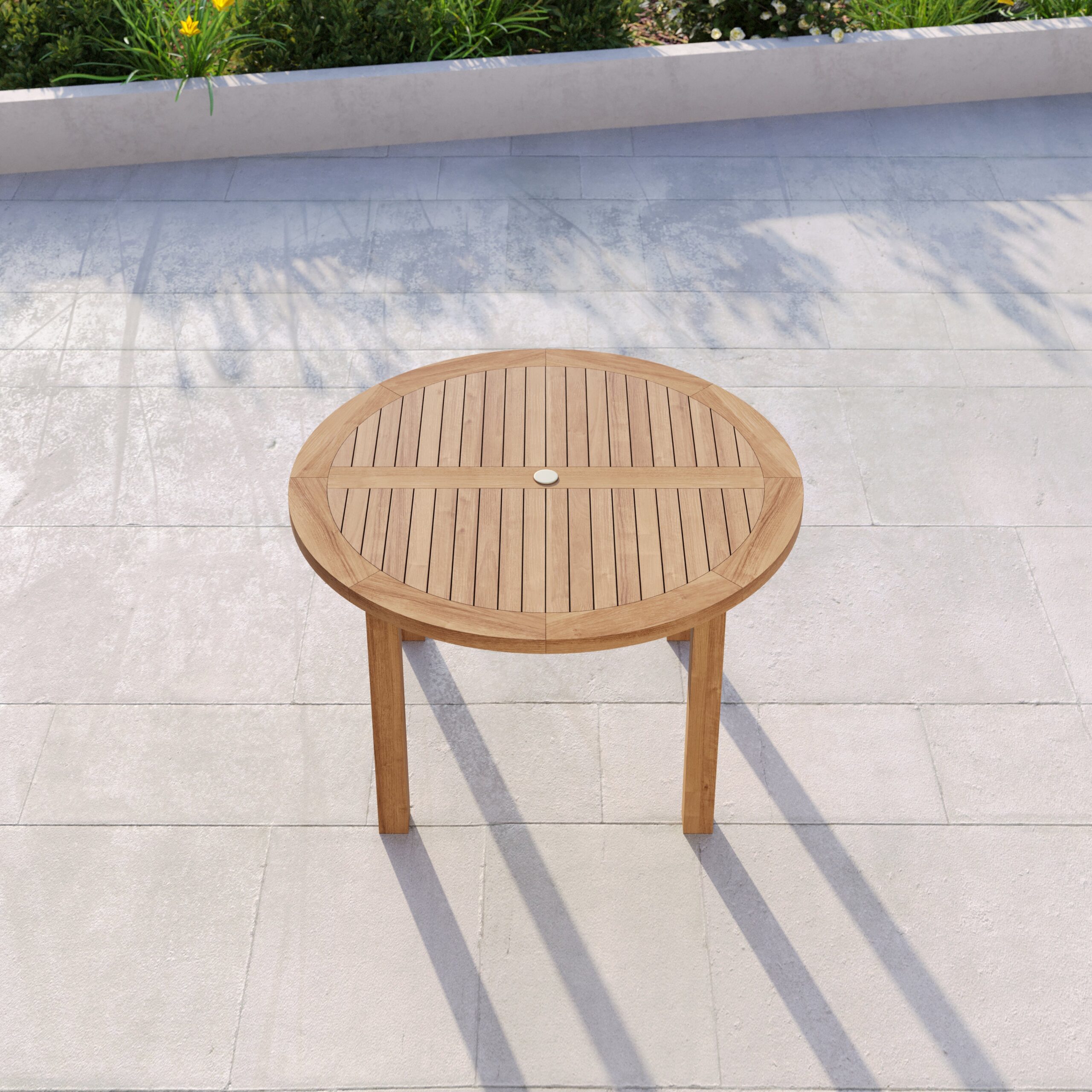 120cm Round Maximus Teak Table - Image 2
