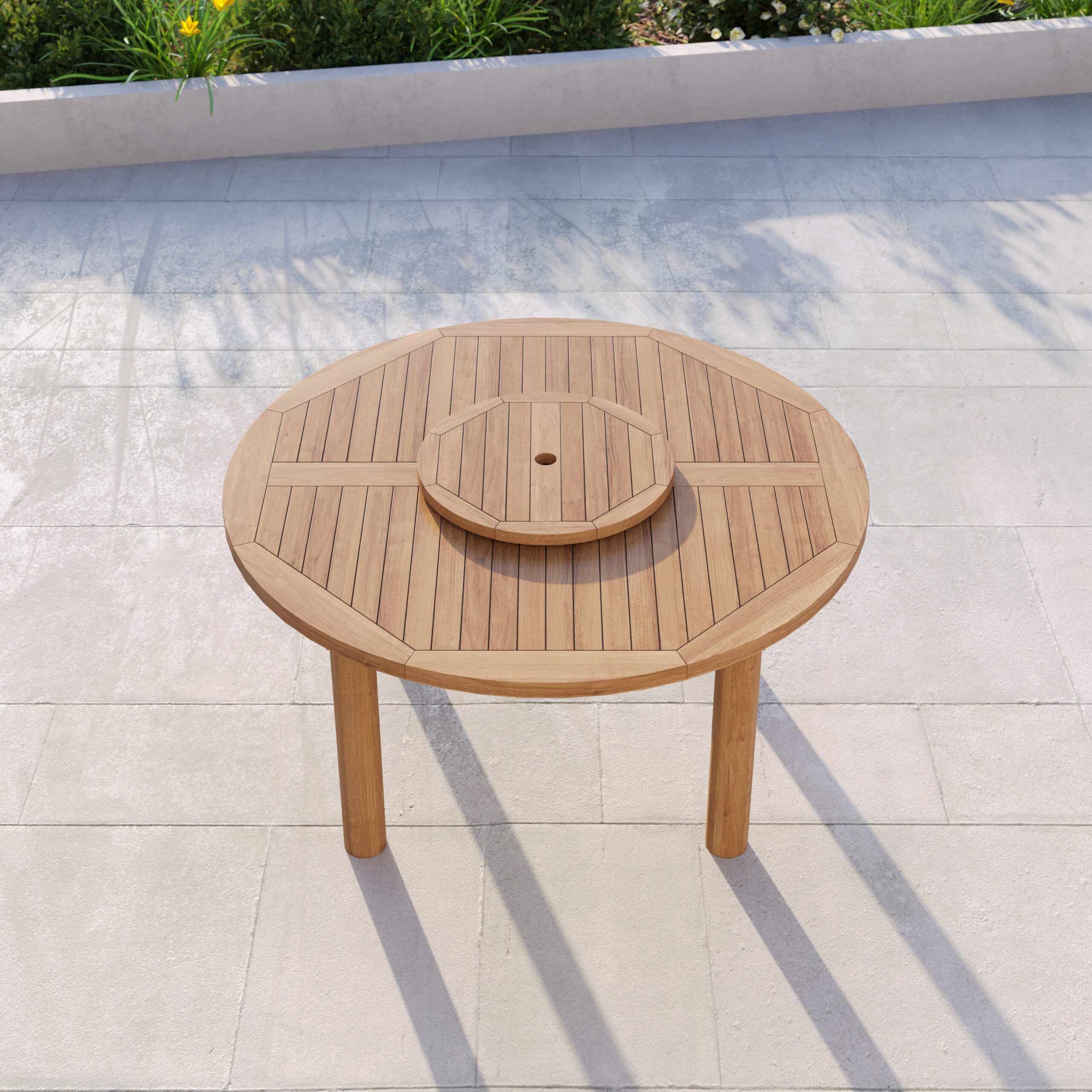 Teak garden furniture set 150cm Maximus round table (2 San Francisco benches & 2 San Francisco chairs) including cushions. - Image 8