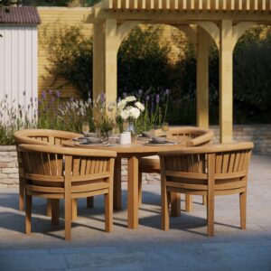 Alternative view of Teak Set 120cm Maximus Round Fixed Table with 4 San Francisco Chairs