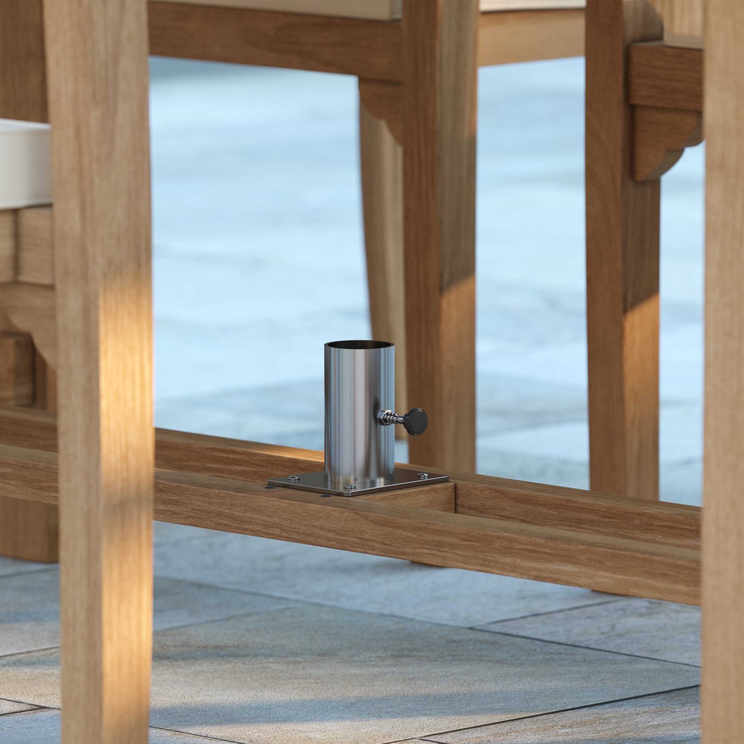 Teak 180cm to 240cm Oval Extending Table with 6 Henley Stacking Chairs & 2 Francisco Chairs - Image 11