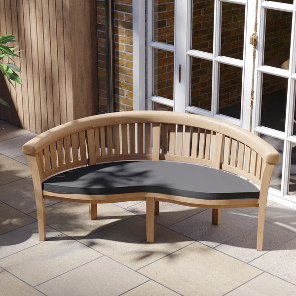 Teak garden furniture set 150cm Maximus round table (2 San Francisco benches & 2 San Francisco chairs) including cushions. - Image 5