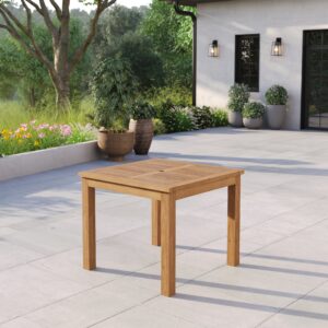 Teak Fixed Square Table 90cm